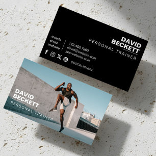 Carte De Visite Photo de coach sportif personnel tendance moderne