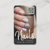 Carte de visite photo de code QR chic moderne pour (Devant)