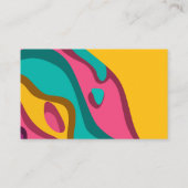 Carte De Visite Photo de code QR couleur tendance (Dos)