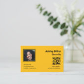 Carte De Visite Photo de code QR couleur tendance (Debout devant)