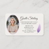 Carte De Visite Photo de code QR de notaire violet (Devant)