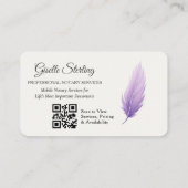 Carte De Visite Photo de code QR de notaire violet (Dos)