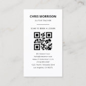 Carte De Visite Photo de code QR de professeur de guitare (Dos)