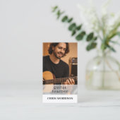 Carte De Visite Photo de code QR de professeur de guitare (Debout devant)