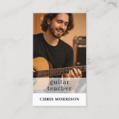 Carte De Visite Photo de code QR de professeur de guitare (Devant)