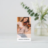 Carte De Visite Photo de code QR de professeur de violon (Debout devant)
