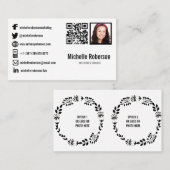 Carte De Visite Photo de code QR et icônes de médias sociaux (Devant / Derrière)
