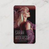 Carte De Visite Photo de code QR moderne tendance (Devant)