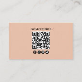 Carte De Visite Photo de code QR personnalisé moderne | Connectez- (Dos)