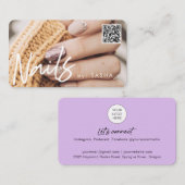 Carte de visite photo de code QR pour ongles (Devant / Derrière)