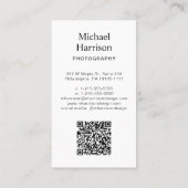 Carte De Visite Photo de code QR professionnel (Dos)