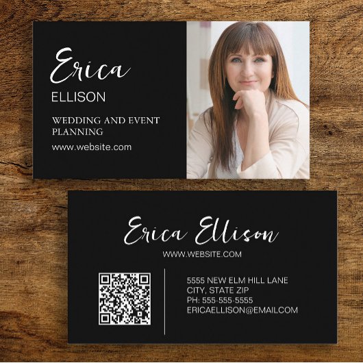 Carte De Visite Photo de code QR professionnel moderne