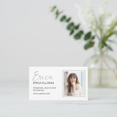 Carte De Visite Photo de code QR professionnel moderne et élégant (Debout devant)