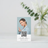Carte De Visite Photo de code QR professionnel moderne tendance (Debout devant)