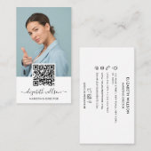 Carte De Visite Photo de code QR professionnel moderne tendance (Devant / Derrière)