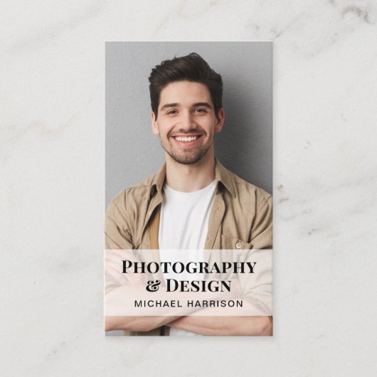 Carte De Visite Photo de code QR professionnel noir (Devant)