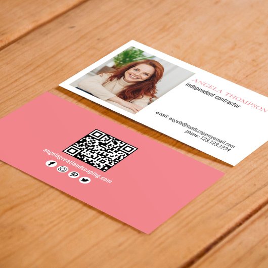 Carte De Visite Photo de code QR professionnel simple