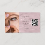 Carte De Visite Photo de code QR rose Maquillage  (Dos)