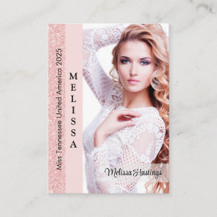 Carte de visite photo de concours Rose Pink Glitz