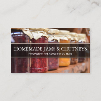 Carte De Visite Photo de confiture traditionnelle dans les jarres 