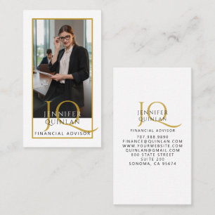 Carte De Visite Photo de conseiller financier moderne