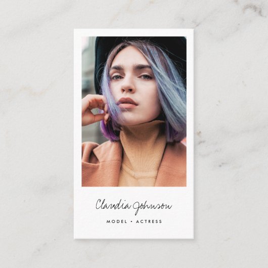 Carte De Visite Photo de danseur de modèle d'acteur de cadre blanc (Devant)