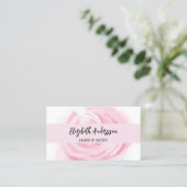 Carte De Visite Photo de fleurs blanches roses logo QR (Debout devant)