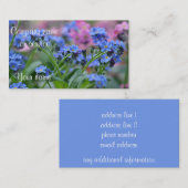 Carte De Visite Photo de fleurs de myosotis (Devant / Derrière)