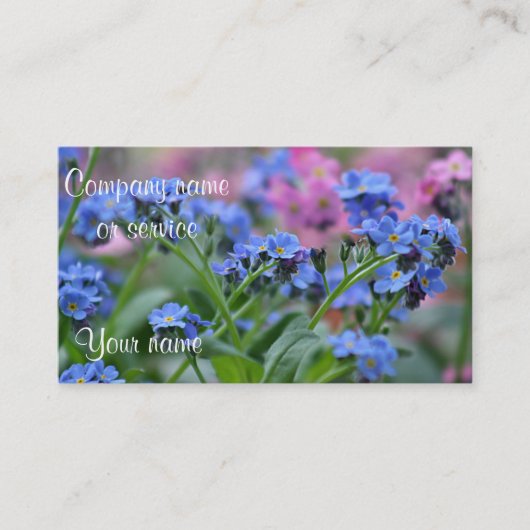 Carte De Visite Photo de fleurs de myosotis (Devant)