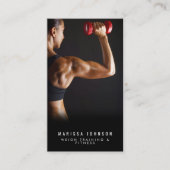 Carte De Visite Photo de formation de poids de l'entraîneur person (Devant)