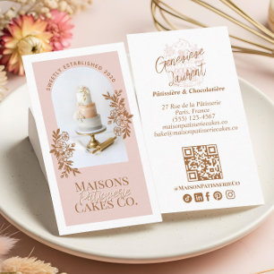Carte De Visite Photo de gâteau et de cupcake de pâtisserie frança