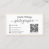 Carte De Visite Photo de la caméra blanche avec bordure, Photograp (Dos)