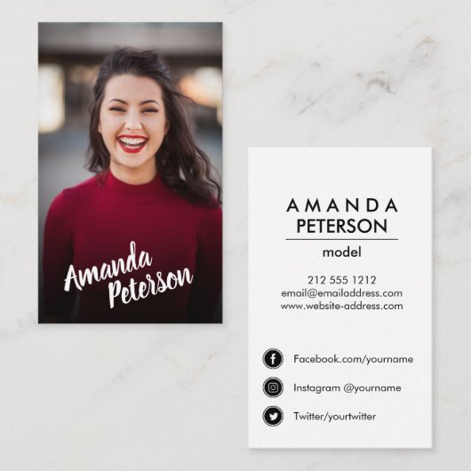 Carte De Visite Photo de la danseuse du modèle d'acteur moderne Ic (Devant / Derrière)