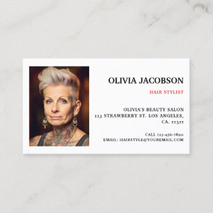Carte De Visite Photo de la liste des cheveux professionnels