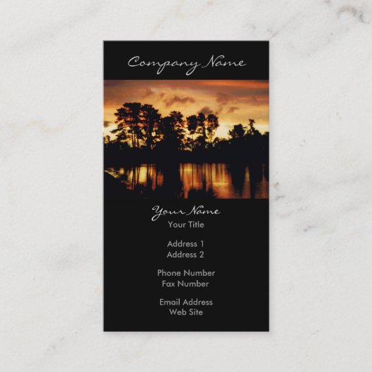 Carte De Visite Photo de lac sunset (Devant)