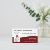 Carte de visite photo de l'agent d'assurance Modèl (Debout devant)