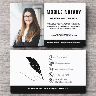 Carte De Visite Photo de l'agent de signature de notaire mobile mo