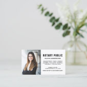 Carte De Visite Photo de l'agent de signature du notaire moderne (Debout devant)