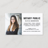 Carte De Visite Photo de l'agent de signature du notaire moderne (Devant)