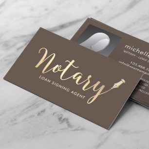 Carte De Visite Photo de l'agent de signature du prêt notaire cert