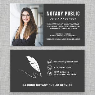 Carte De Visite Photo de l'agent de signature publique du notaire 
