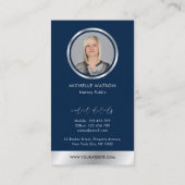 Carte De Visite Photo de l'agent de vente publique notaire Marine (Dos)