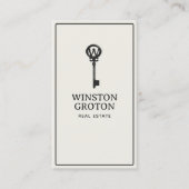 Carte De Visite Photo de l'agent immobilier de clé Monogramme (Devant)