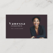 Carte De Visite Photo de l'agent immobilier élégant (Devant)