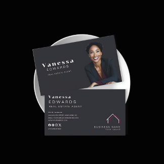 Carte De Visite Photo de l'agent immobilier élégant