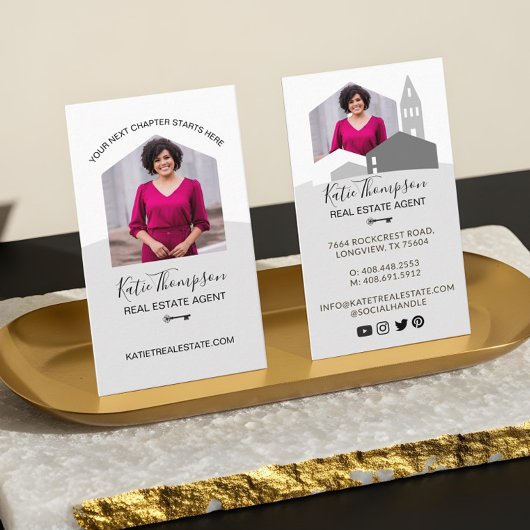 Carte De Visite Photo de l'agent immobilier professionnel de la ma