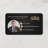 Carte De Visite Photo de l'agent immobilier professionnel élégant (Devant)