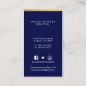 Carte De Visite Photo de l'agent immobilier professionnel et minim (Dos)