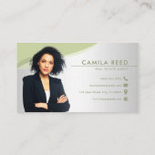Carte De Visite Photo de l'agent immobilier professionnel Green & (Dos)
