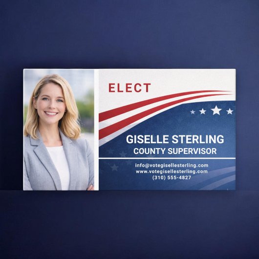 Carte De Visite Photo de l'élection du superviseur de comté
